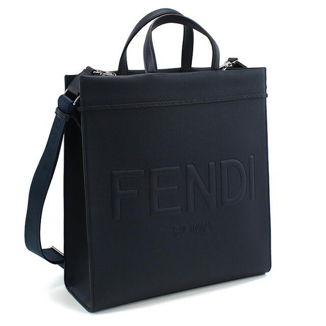 FENDI 【極美品】黒レザー トートバッグ・ショルダーバッグ FENDI（フェンディ） トートバッグ メンズ ブランド レザー 7VA583
