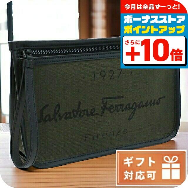 フェラガモ クラッチバッグ メンズ ブランド ポリアミド コットン 