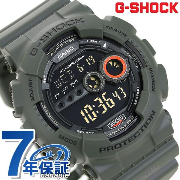 GSHOCK ミリタリーテイスト ワールドタイム マルチタイム GD100MS3DR 腕時計 Gショック