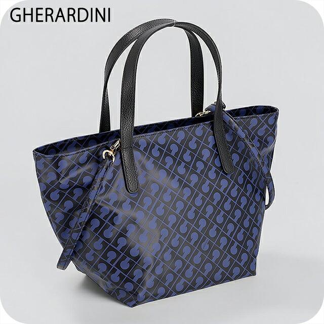 GHERARDINI トートバッグ リーフ柄 ネイビー GHERARDINI（ゲラルディーニ） トートバッグ レディース ブランド