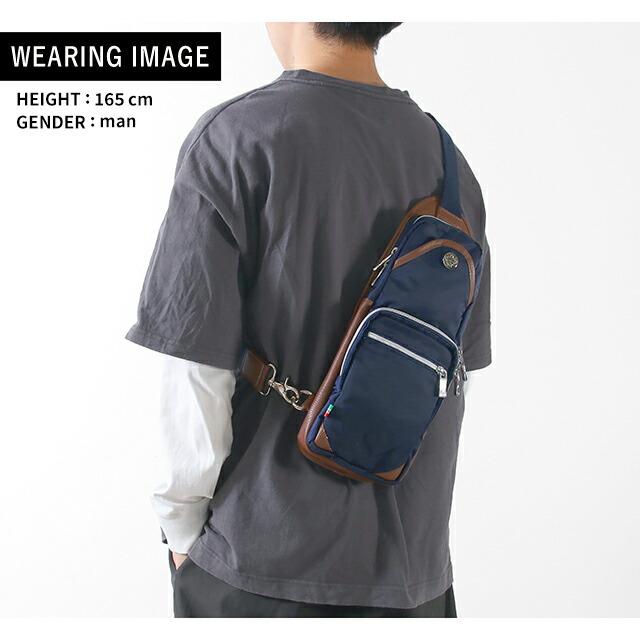 Orobianco オロビアンコ ボディバック メンズ レザー ネイビー 極美品