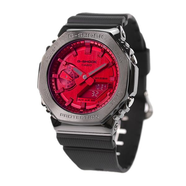 【美品・稼働品】カシオ Gショック クォーツ メンズ腕時計 レッド クロノグラフ G-SHOCK G-ショック ICONIC RED アイコニックレッド 八角形GA-2100系