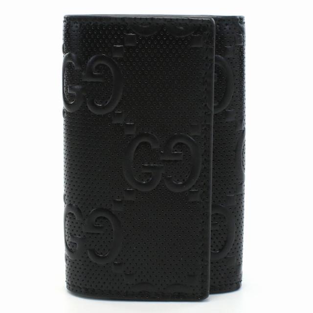 ⭐︎ 【新品、未使用品】グッチ GG 6連 キーケース エンボスレザー ブラック GUCCI（グッチ） キーホルダー 6連キーケース メンズ GUCCI GGエンボス