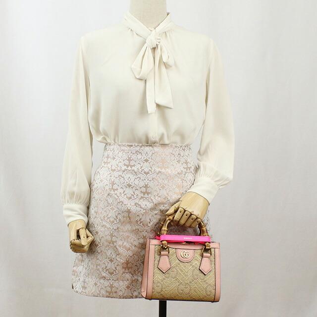 Gucci ロゴ入りハンドバッグ ベージュ GUCCI（グッチ） ハンドバッグ レディース ブランド イタリア 702732