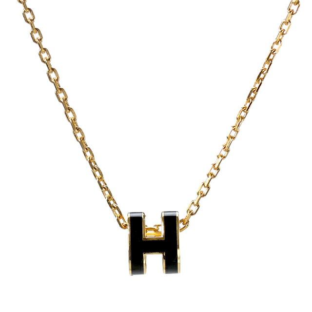 エルメス　HERMES ネックレス　ゴールド エルメス HERMES コルH ネックレス ゴールド リザード/メタル