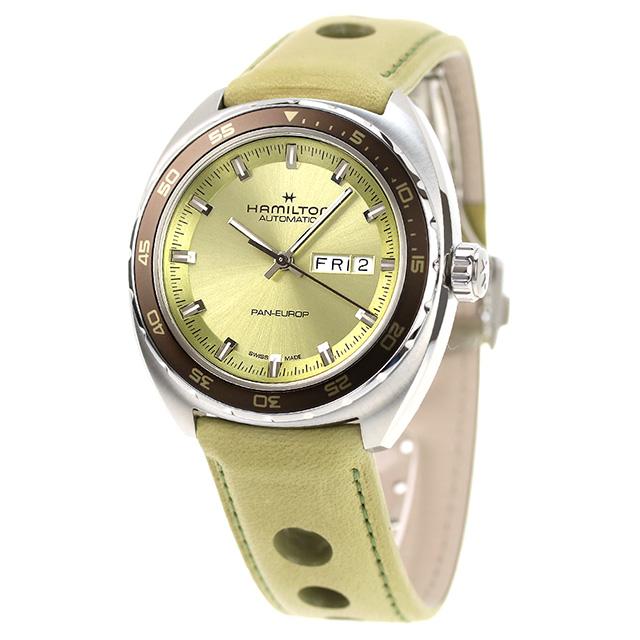 ハミルトン アメリカン クラシック パンユーロ デイデイト オート 42mm 自動巻き 腕時計 ブランド メンズ 替えベルト HAMILTON H35445860の画像