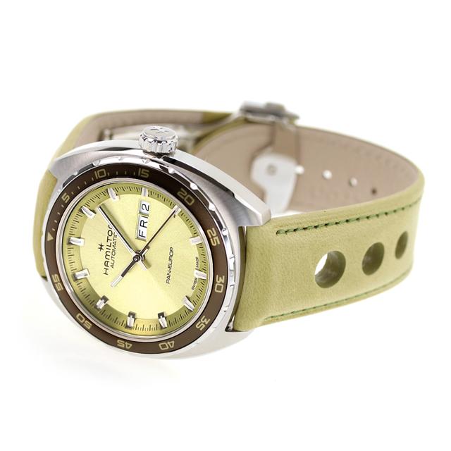 ハミルトン アメリカン クラシック パンユーロ デイデイト オート 42mm 自動巻き 腕時計 ブランド メンズ 替えベルト HAMILTON H35445860の画像