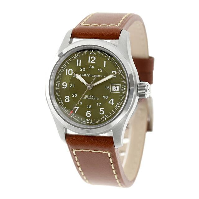 ハミルトン カーキ フィールド オート 38mm 自動巻き 腕時計 ブランド メンズ HAMILTON KHAKI FIELD H70455560 アナログ グリーン ブラウンの画像