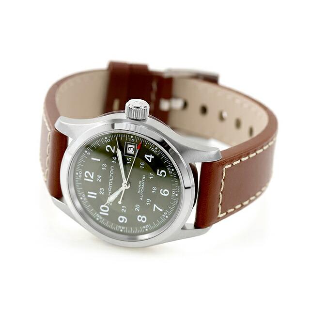 ハミルトン カーキ フィールド オート 38mm 自動巻き 腕時計 ブランド メンズ HAMILTON KHAKI FIELD H70455560 アナログ グリーン ブラウンの画像