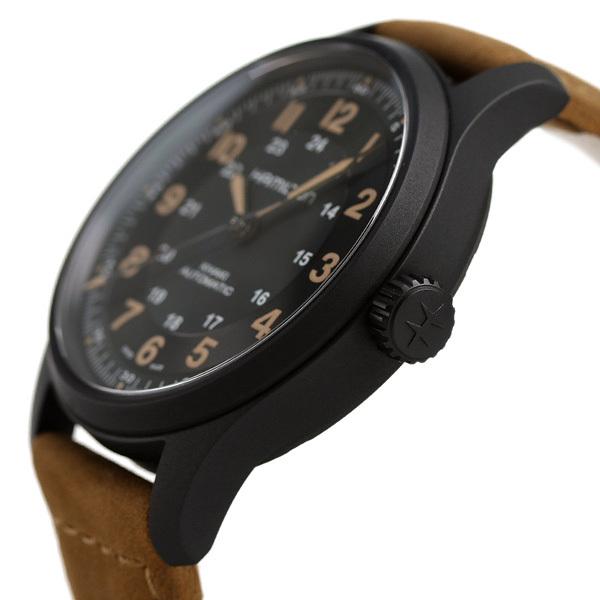 ハミルトン 時計 カーキ フィールド オート 42mm チタン 自動巻き 機械式 メンズ 腕時計 H70665533 HAMILTON ブラック ブラウンの画像