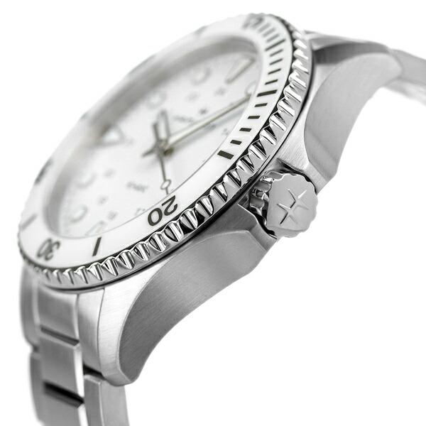 ハミルトン カーキ ネイビー スキューバ 37mm クオーツ メンズ 腕時計 H82221110 HAMILTON ホワイト 父の日 プレゼント 実用的の画像