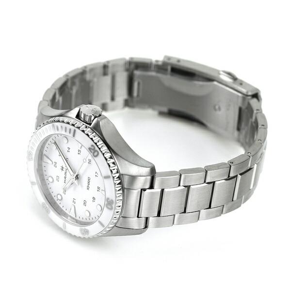 ハミルトン カーキ ネイビー スキューバ 37mm クオーツ メンズ 腕時計 H82221110 HAMILTON ホワイト 父の日 プレゼント 実用的の画像