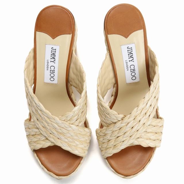 【美品】JIMMY CHOO ラフィア サンダル＆バッグ JIMMY CHOO（ジミーチュウ） ブランド サンダル レディース ラフィア