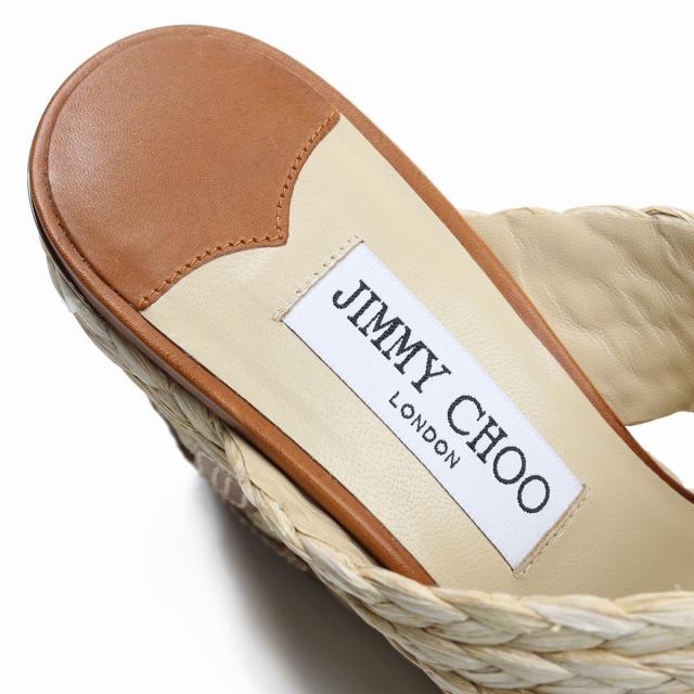 【美品】JIMMY CHOO ラフィア サンダル＆バッグ JIMMY CHOO（ジミーチュウ） ブランド サンダル レディース ラフィア