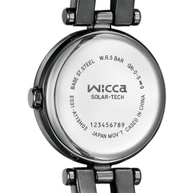 Citizen　レディース腕時計 ウィッカ ソーラーテック 防水 ハーフバングル wicca（ウィッカ） シチズン ハーフバングル 大人なモノトーン オール