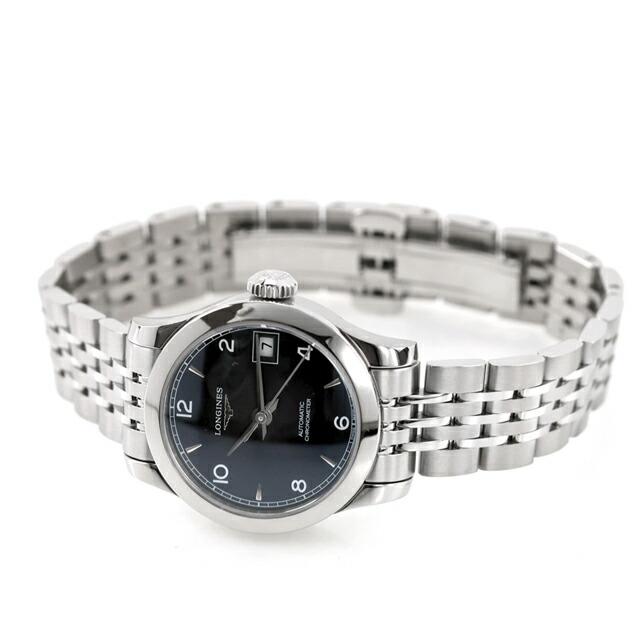 ロンジン レコード 自動巻き 腕時計 ブランド レディース LONGINES L2.320.4.56.6 アナログ ブラック 黒 スイス製の画像