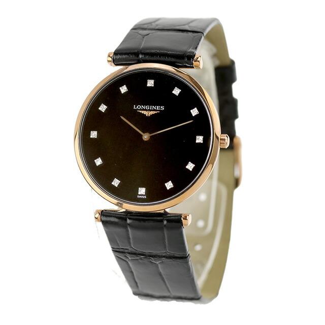 ロンジン グランクラシック クォーツ 電池式 腕時計 ブランド レディース LONGINES L4.709.1.57.2 アナログ ブラック 黒 スイス製の画像