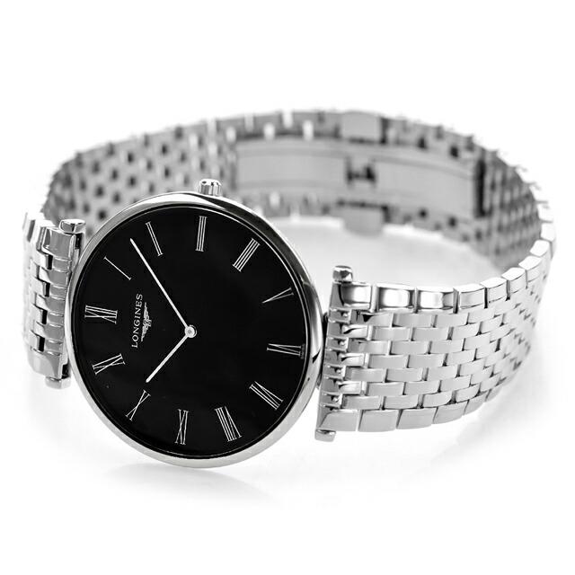 ロンジン グランクラシック クォーツ 電池式 腕時計 ブランド メンズ LONGINES L4.766.4.51.6 アナログ ブラック 黒 スイス製の画像