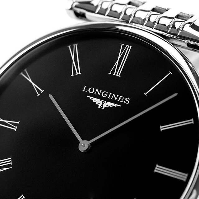 ロンジン グランクラシック クォーツ 電池式 腕時計 ブランド メンズ LONGINES L4.766.4.51.6 アナログ ブラック 黒 スイス製の画像