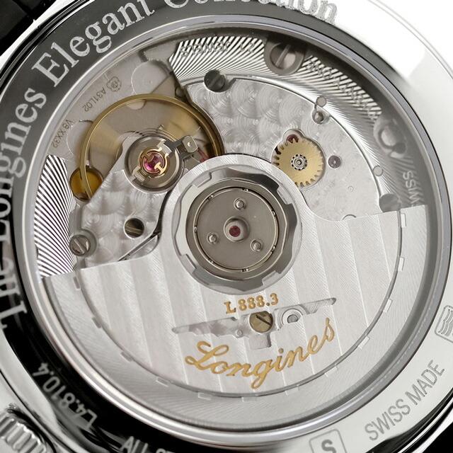 ロンジン エレガント 自動巻き 腕時計 ブランド メンズ LONGINES L4.810.4.57.2 アナログ ブラック 黒 スイス製の画像