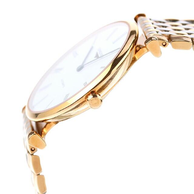 ロンジン グランクラシック 自動巻き 腕時計 ブランド メンズ LONGINES L4.908.1.91.7 アナログ ホワイト ゴールド シルバー 白 スイス製の画像