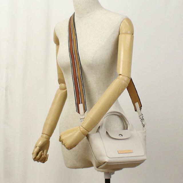 LONGCHAMP ベージュ レザー ハンドバッグ ロンシャン LONGCHAMP ハンドバッグ ボストンバッグ トラベルバッグ