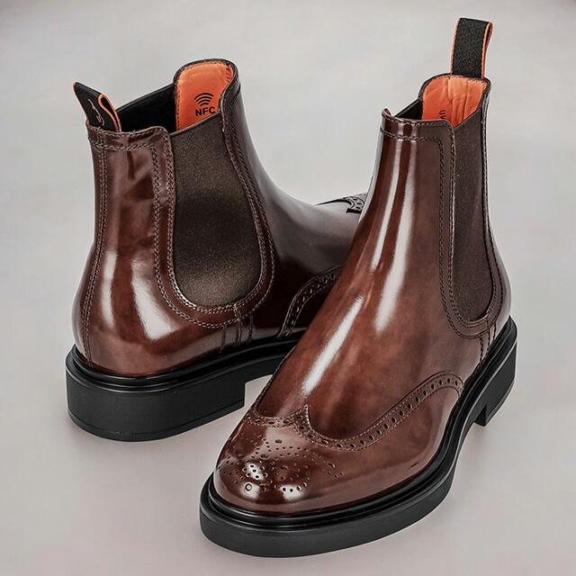 未使用✨Santoni サントーニ　ショートブーツ　ブラウン　53452 レザー SANTONI（サントーニ） ブーツ メンズ ブランド レザー MGWB17855