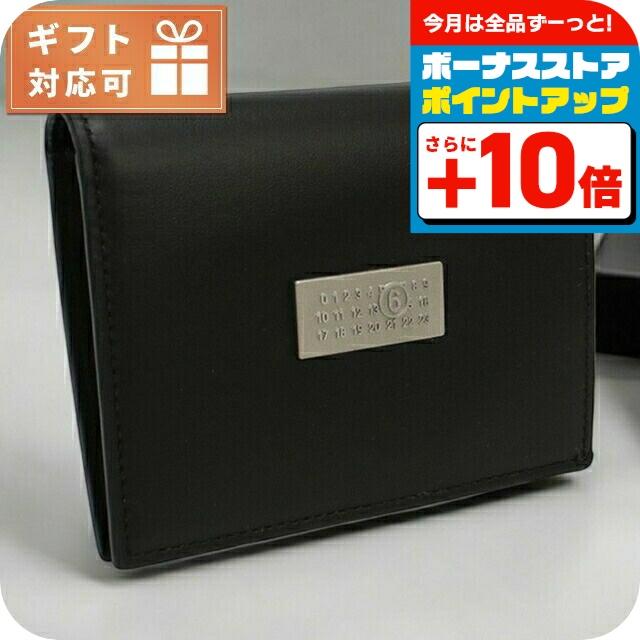 MM6 エムエムシックス SA5UI0015 二折財布小銭入付き ブラック レディース MM6 エムエムシックス 二折財布小銭入付き レディース ブランド