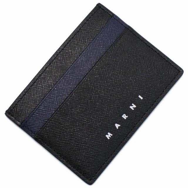 マルニ　フラグメントケース　ケース　ブラック　ネイビー　カードケース MARNI（マルニ） ブランド IDカードケース メンズ カードケース レザー