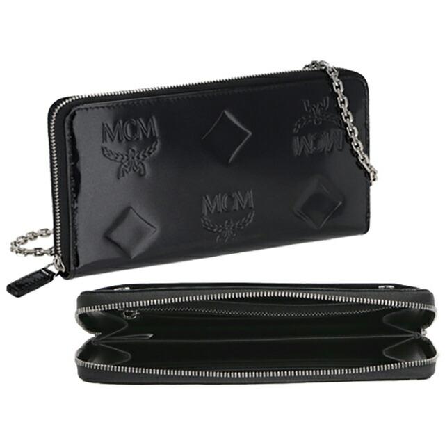 MCM　エムシーエム　長財布　ブラック MCM エムシーエム 長財布 チェーン付きショルダーバッグ