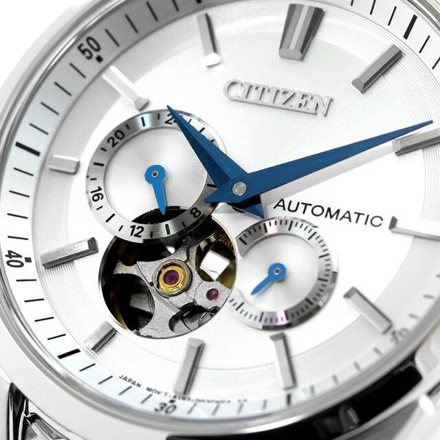 シチズン コレクション メカニカル 自動巻き 腕時計 ブランド メンズ オープンハート CITIZEN COLLECTION NP1011-08A アナログ シルバー ブラック 黒の画像