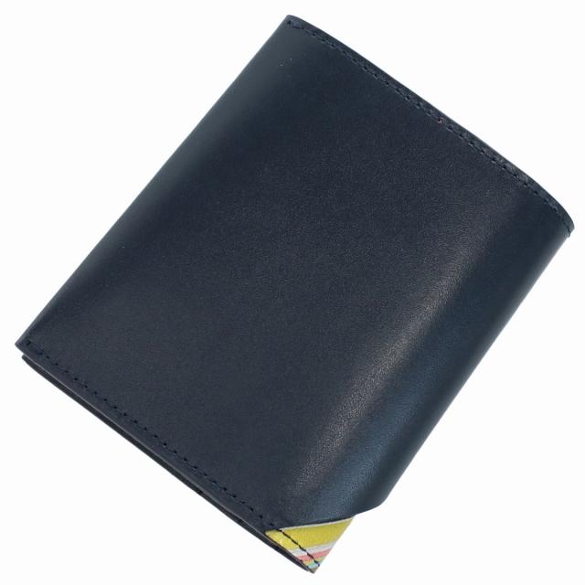 Paul Smith 二つ折り財布 黒 青 Paul Smith ポールスミス ブランド 二つ折り財布 メンズ 二折