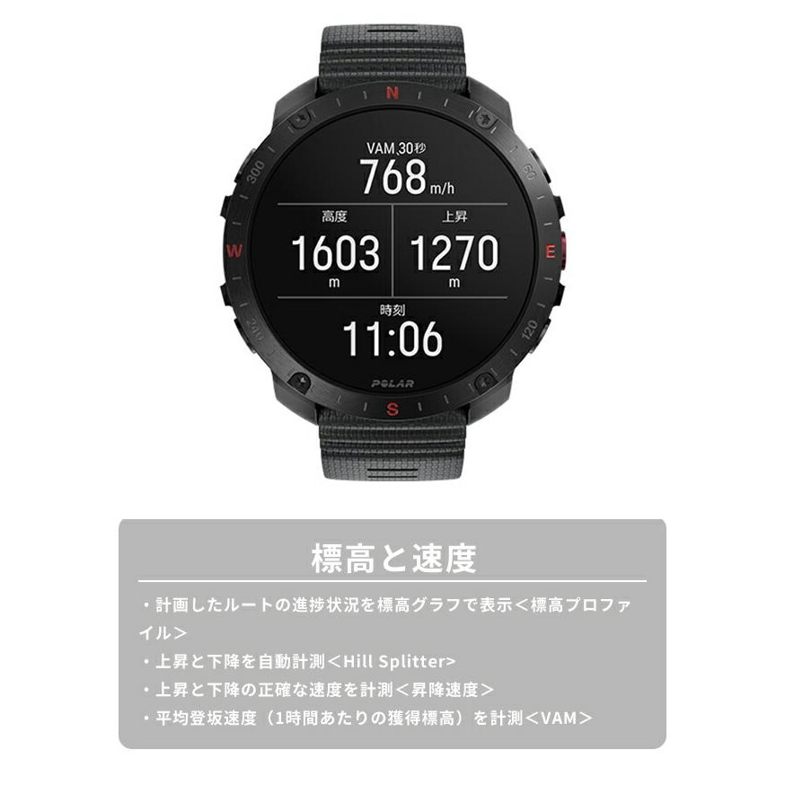 ポラール Grit X2 Pro ナイトブラック スマートウォッチ ブランド メンズ レディース Bluetooth POLAR 900110283 デジタル プレゼント 実用的の画像