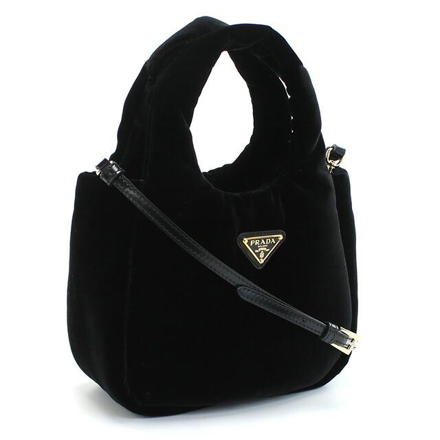 PRADA ブラック ベルベット ハンドバッグ PRADA（プラダ） ハンドバッグ レディース ブランド PRADA VELLUTO