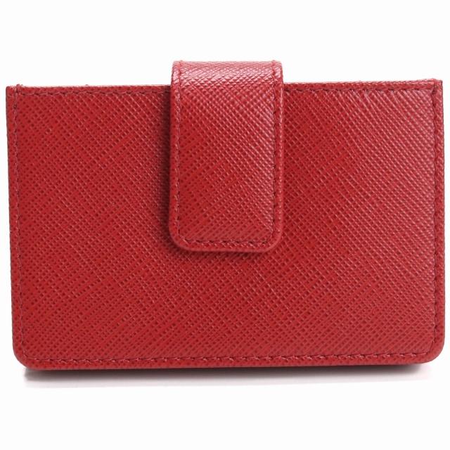 プラダ ブランド IDカードケース レディース カードケース SAFFIANO METAL レザー イタリア 1MC211 FUOCO レッド系 財布 おしゃれ プレゼント ギフトの画像