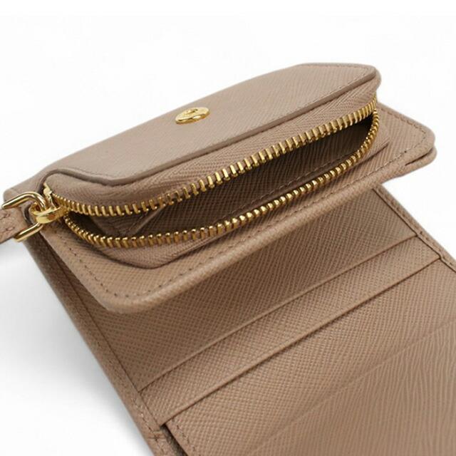 PRADA プラダ 1MH044 三折財布小銭入付き レザー/SAFFIANO TRIANGOLO CARAMEL レディース PRADA（プラダ） 三折財布小銭入付き レディース ブランド PRADA