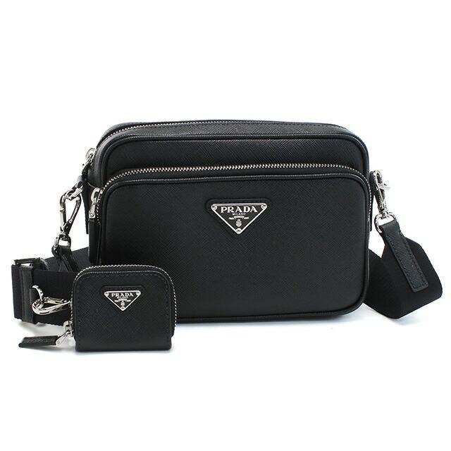 プラダ サフィアーノトラベル ブラック SAFFIANO TRAVEL NERO PRADA（プラダ） 斜め掛け ショルダーバッグ メンズ ブランド PRADA