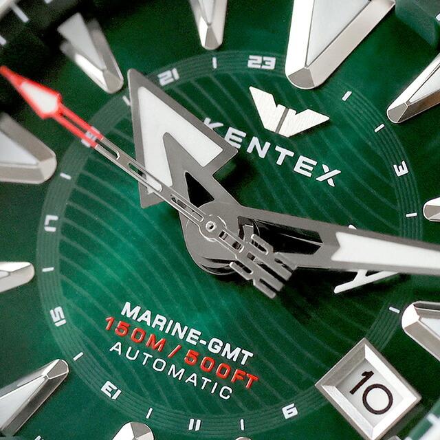 ケンテックス マリン ジーエムティー 自動巻き 腕時計 ブランド メンズ 数量限定 Kentex S820X-11 アナログ グリーンシェル 日本製の画像