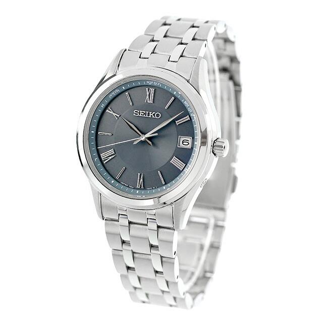 セイコーセレクション Sシリーズ ペア 電波ソーラー 腕時計 ブランド メンズ SEIKO SELECTION SBTM359 アナログ ブルーグレー 日本製の画像