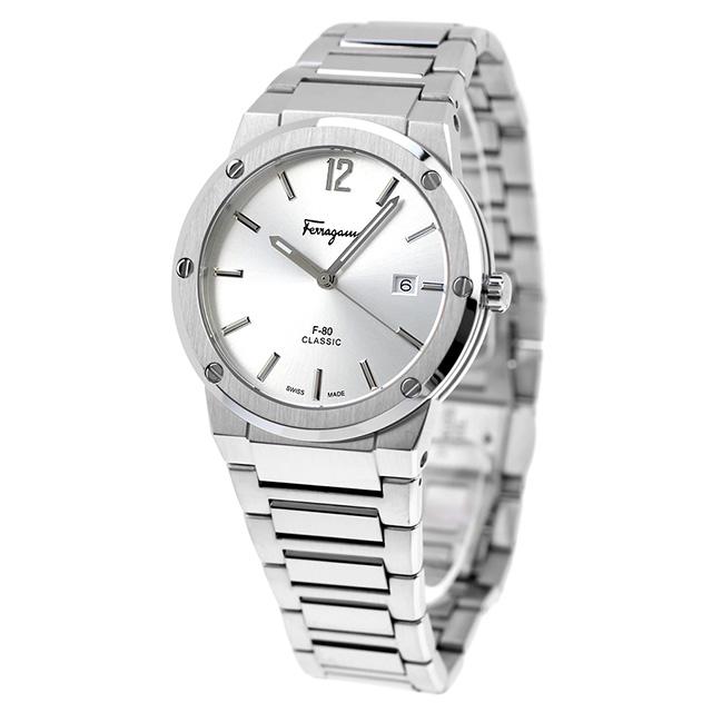 正規品 稼働 Salvatore Ferragamo アナログ腕時計 シルバー FERRAGAMO（フェラガモ） サルヴァトーレ F-80 クラシック 腕時計