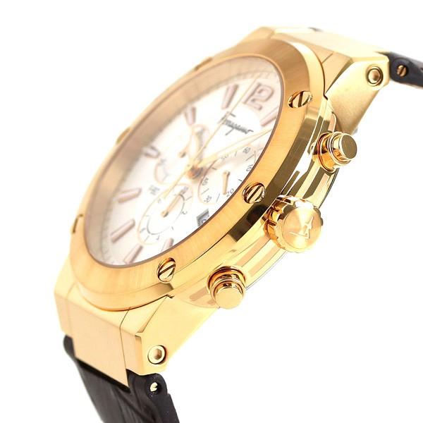 フェラガモ エフエイティ 44mm クロノグラフ メンズ 腕時計 SFEX00419 Salvatore Ferragamo シルバー ブラウン 革ベルト 時計 プレゼント 実用的の画像