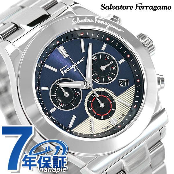 100％の保証 フェラガモ 1898 42mm クロノグラフ メンズ 腕時計 SFFM01320 Salvatore Ferragamo ブルー 腕時計