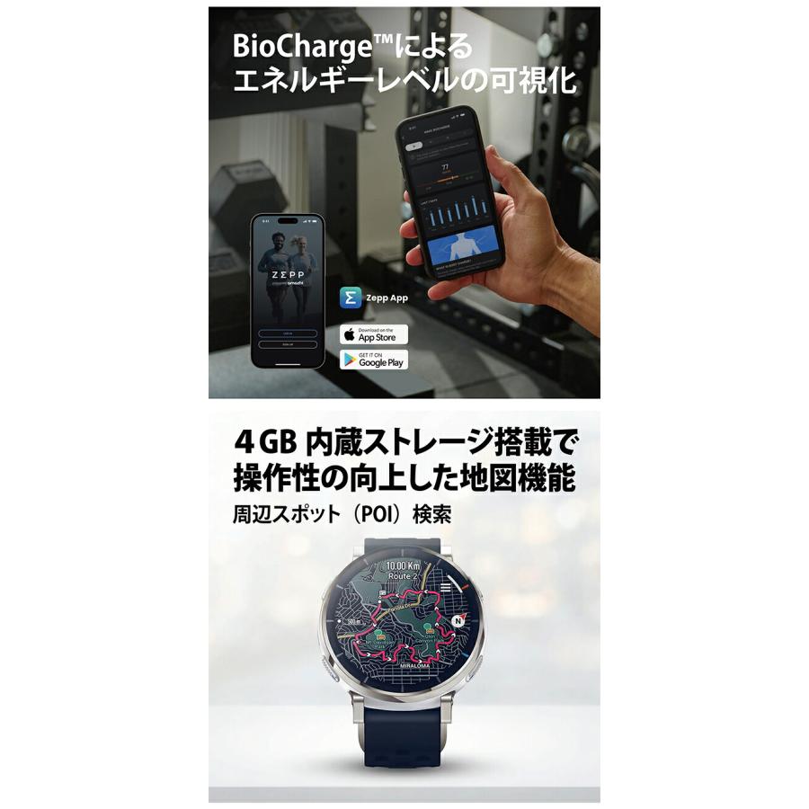 【新品】アマズフィット Amazfit 腕時計 ユニセックス SP170082-C116 アクティブ 3 プレミアム Active 3 Premium 充電式クォーツ ブラックxネイビー デジタル表示 SP170082-C116 ｜ アマズフィット アクティブ 3 プレミアム 充電式