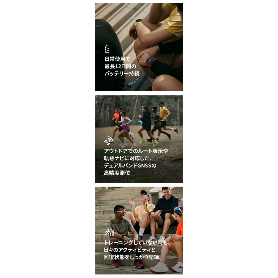 スント RUN ラン FROST GRAY 充電式クォーツ スマートウォッチ ブランド メンズ レディース SUUNTO SS051110000 デジタル ブラック グレー 黒の画像
