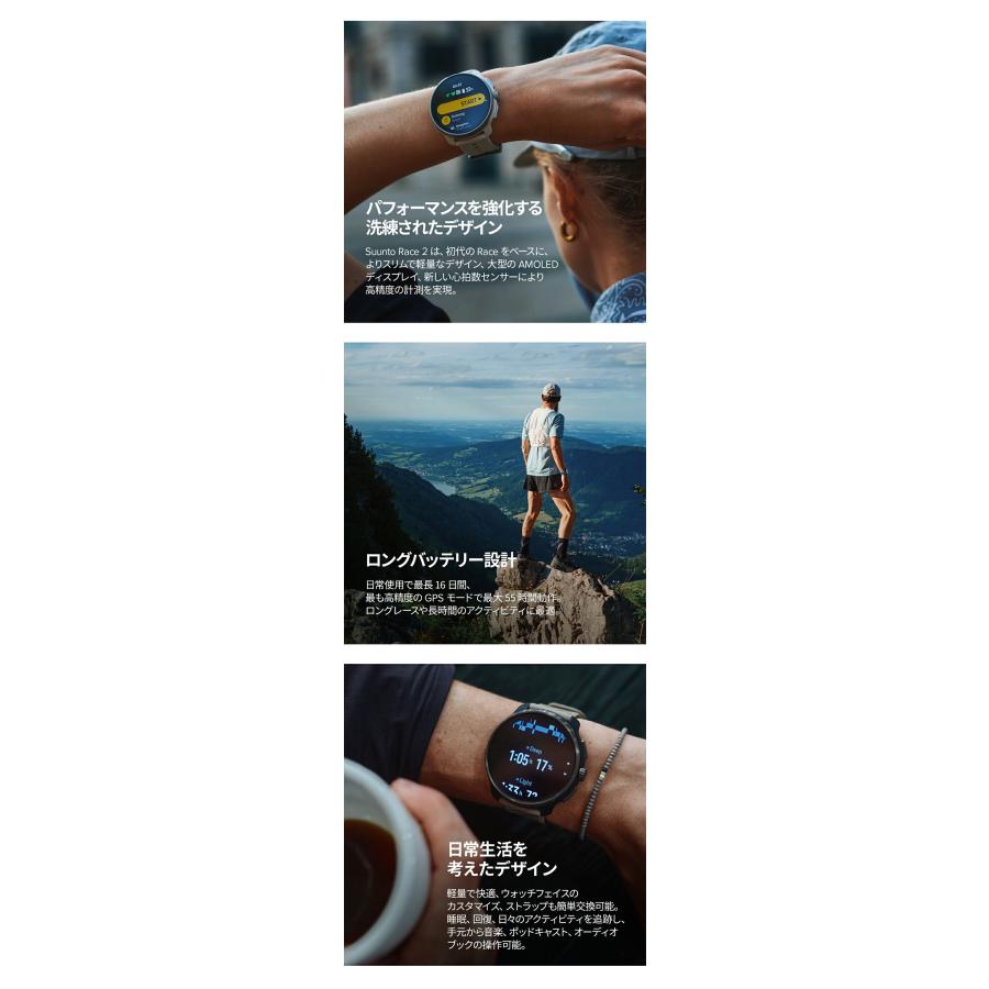 【新品】スント SUUNTO 腕時計 ユニセックス SS051203000 レース 2 チタニウム RACE 2 TITANIUM 充電式クォーツ ブラックxカーキブラウン デジタル表示 SUUNTO（スント） レース 2 チタニウム 充電式クォーツ スマート