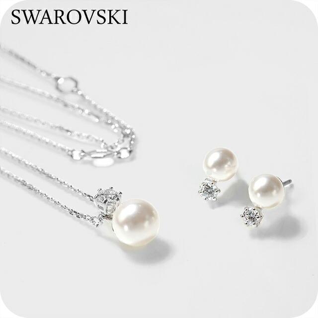 スワロフスキー パール ネックレス ドロップ ピアス セット SWAROVSKI（スワロフスキー） ネックレス ピアス セット レディース
