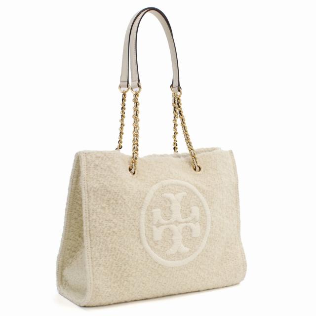 Tory Burch レザートートバッグ ホワイト/ブラック トリーバーチ TORY BURCH トートバッグ 白 レザー YORK SMALL
