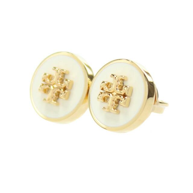 はんちゃん　トリーバーチ　フープピアス　ホワイト　Tモノグラム　ゴールド TORY BURCH（トリーバーチ） ピアス レディース ブランド TORY BURCH