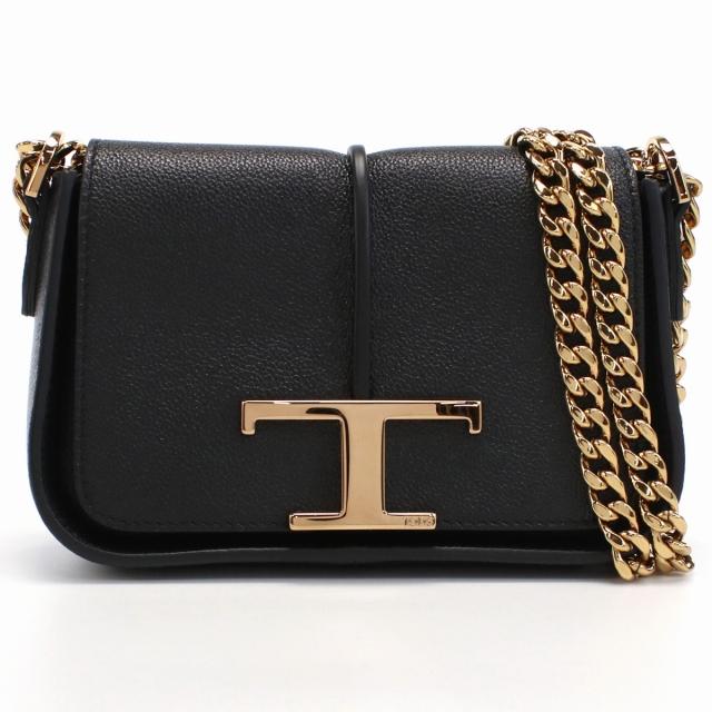 美品 保存袋付 TOD’S トッズ ショルダー レザー 黒 スタッズ イタリア製 TOD'S トッズ ショルダー レディース レザー イタリア