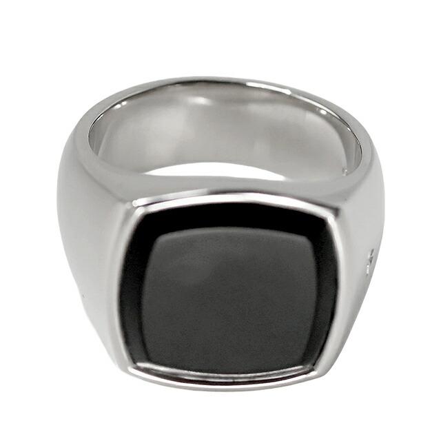 トムウッド リング メンズ レディース ブランド TOMWOOD Cushion Black Onyx 48size 100305 ブラック シルバー アクセサリーの画像